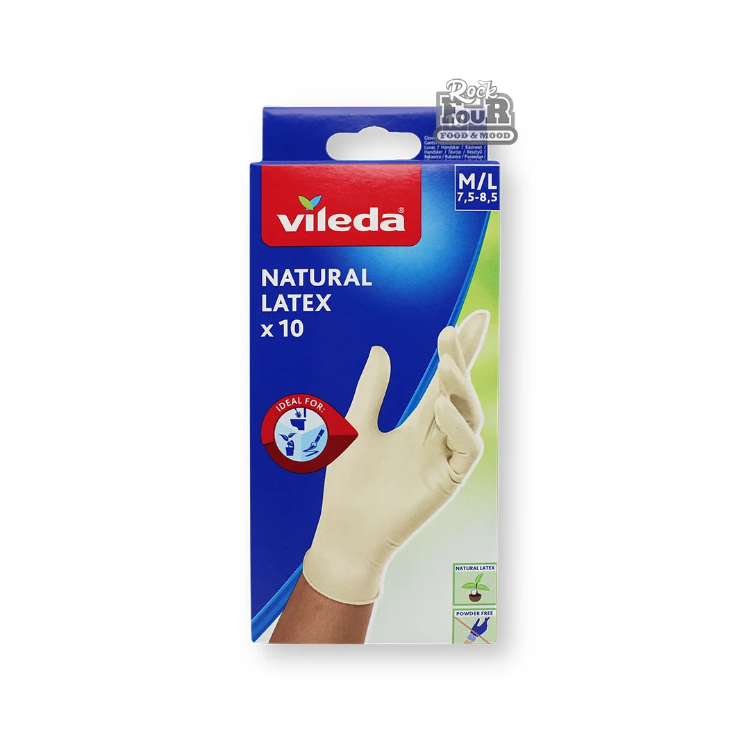 Latex gloves "Vileda Natural Latex x10" M/L